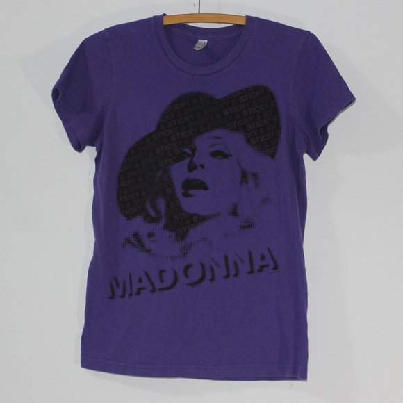 American Apparel Tops - 💜 American Aparrel Classic Girl Madonna Sweet & Sticky Purple Tee Juniors Large